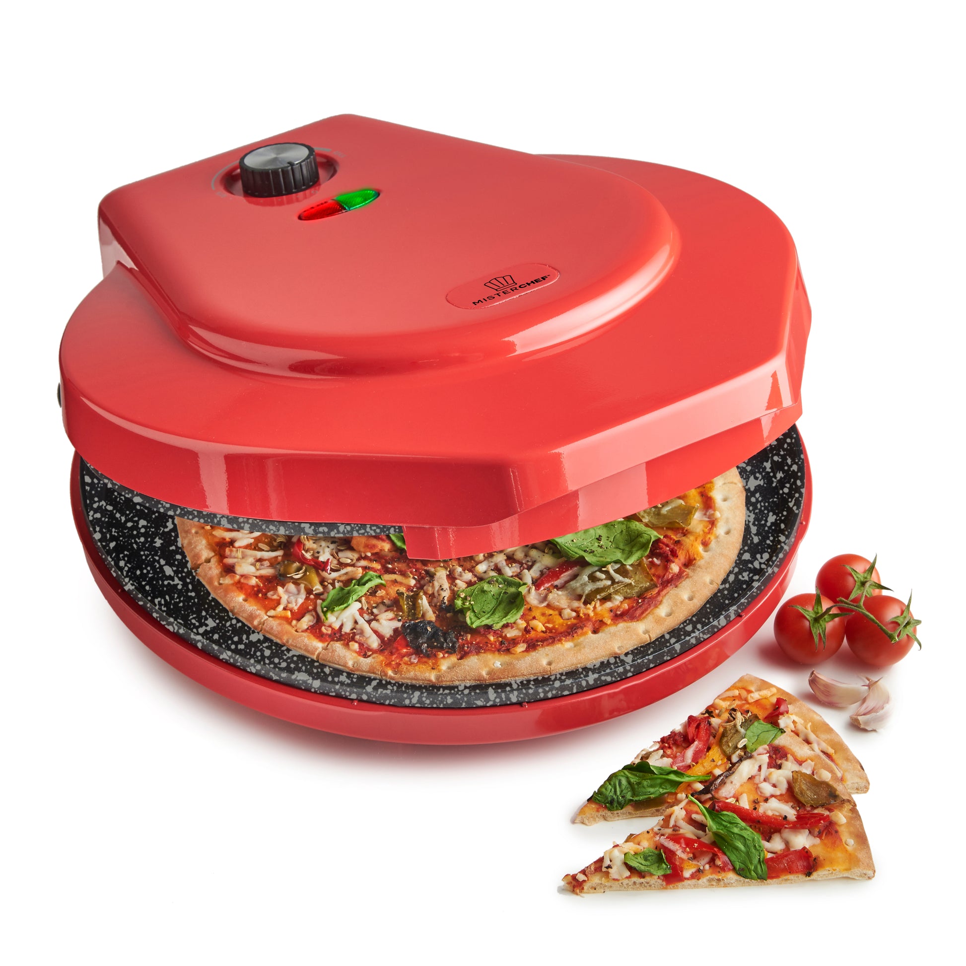 MisterChef 30cm Ceramic Pizza Maker  - Red