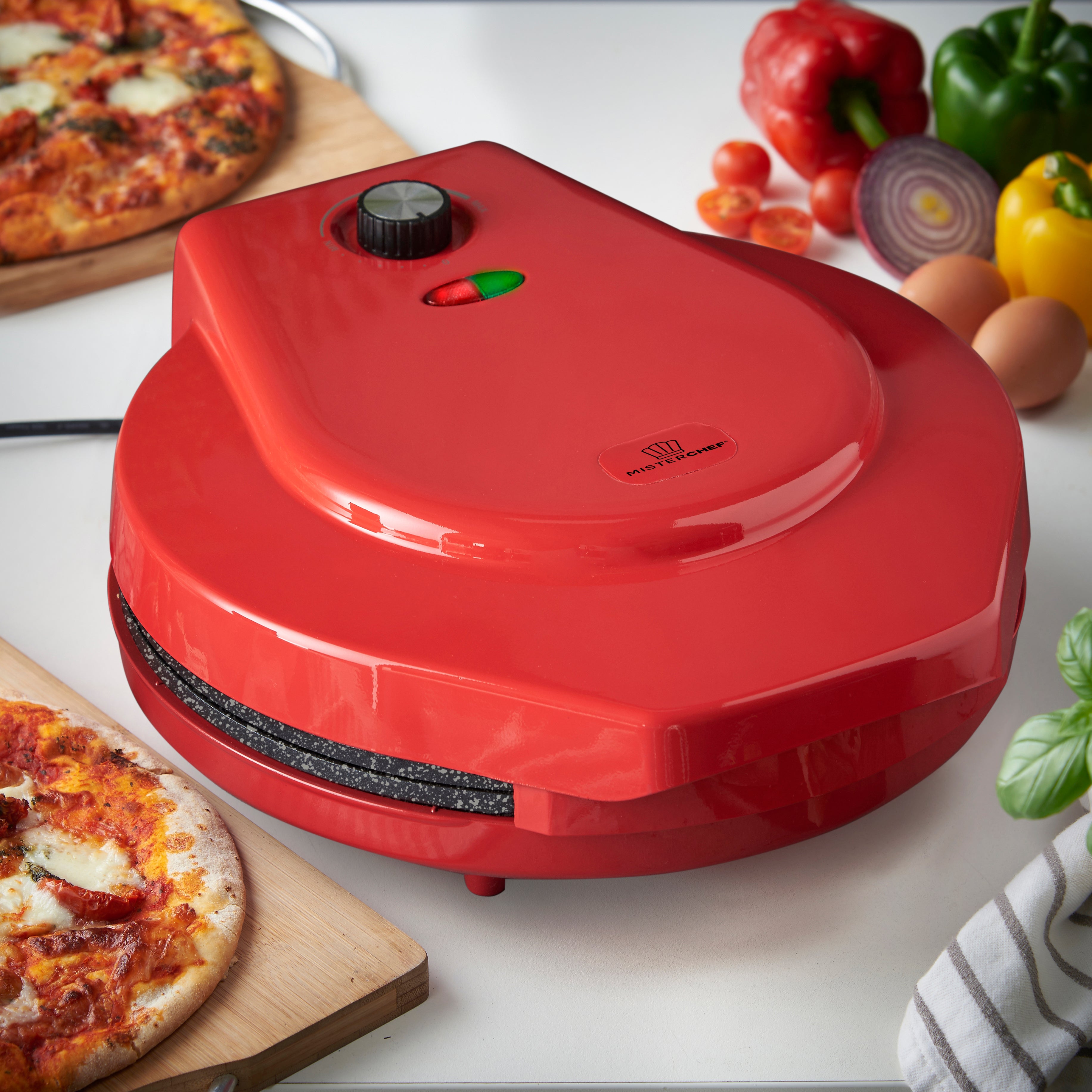 Image of MisterChef 30cm Ceramic Pizza Maker  - Red