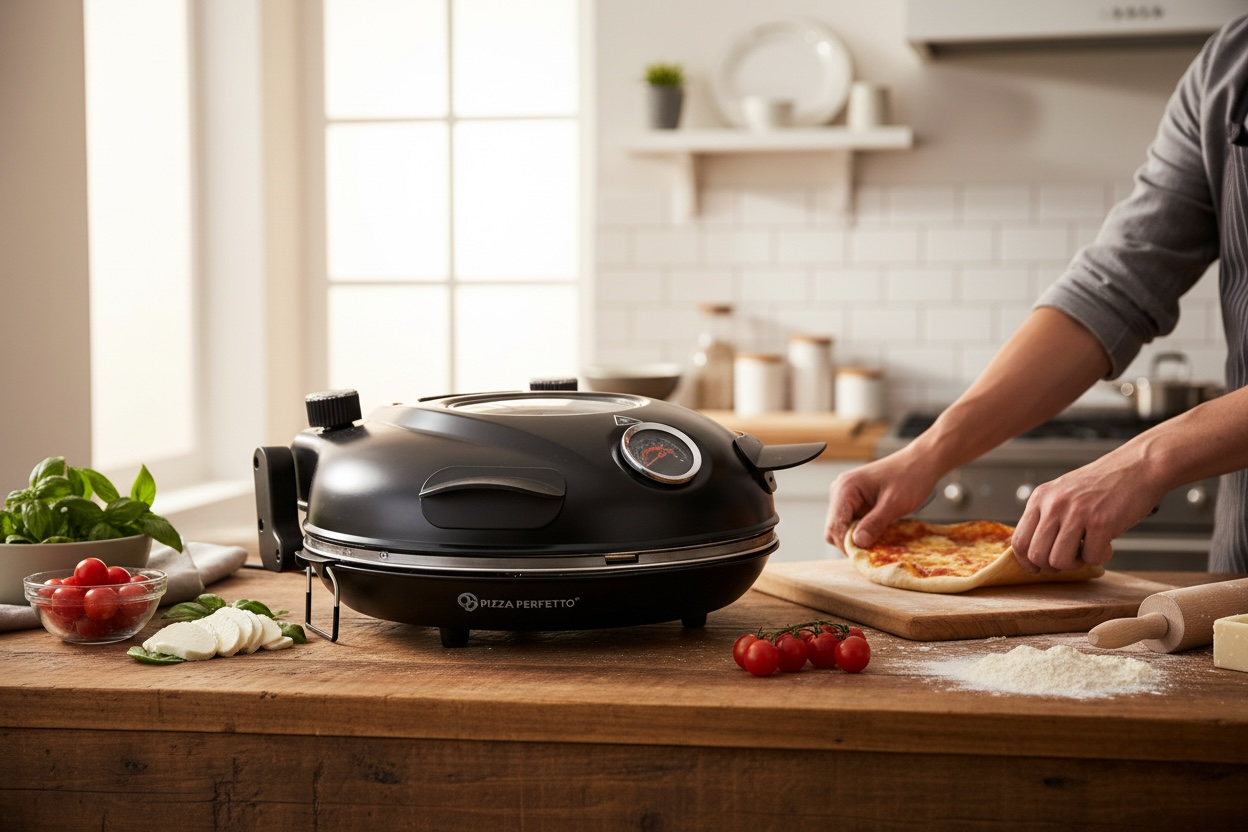 Image of MisterChef Electric 12” Ceramic Stone Pizza Oven