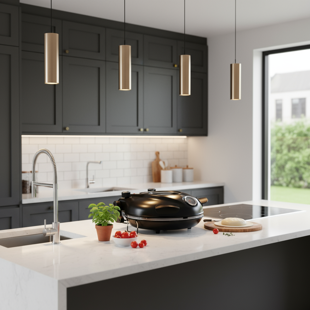 MisterChef Electric Pizza Oven with 12” Ceramic Stone & Viewing Window