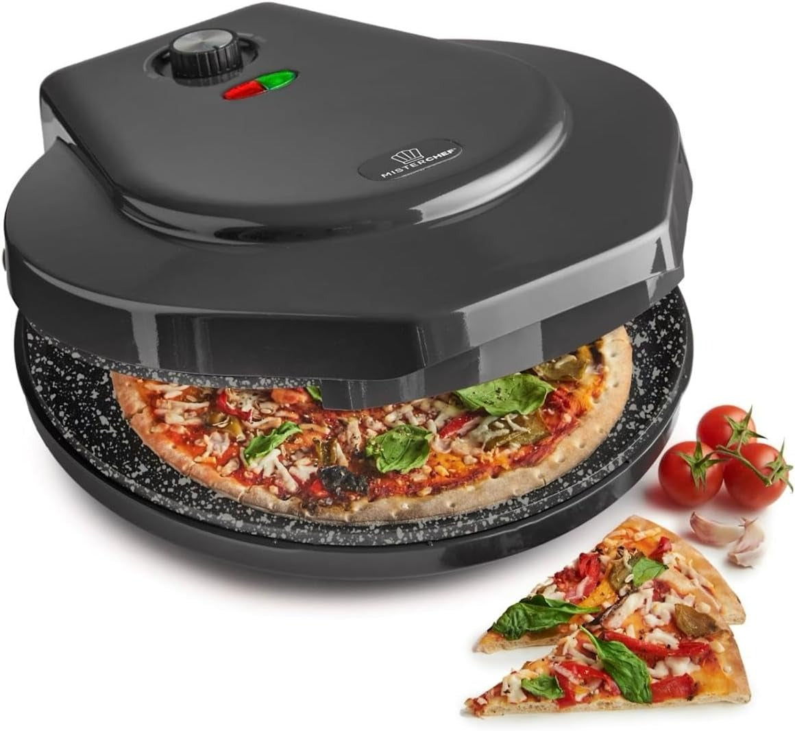 MisterChef Pizza Maker Ceramic Plates Black