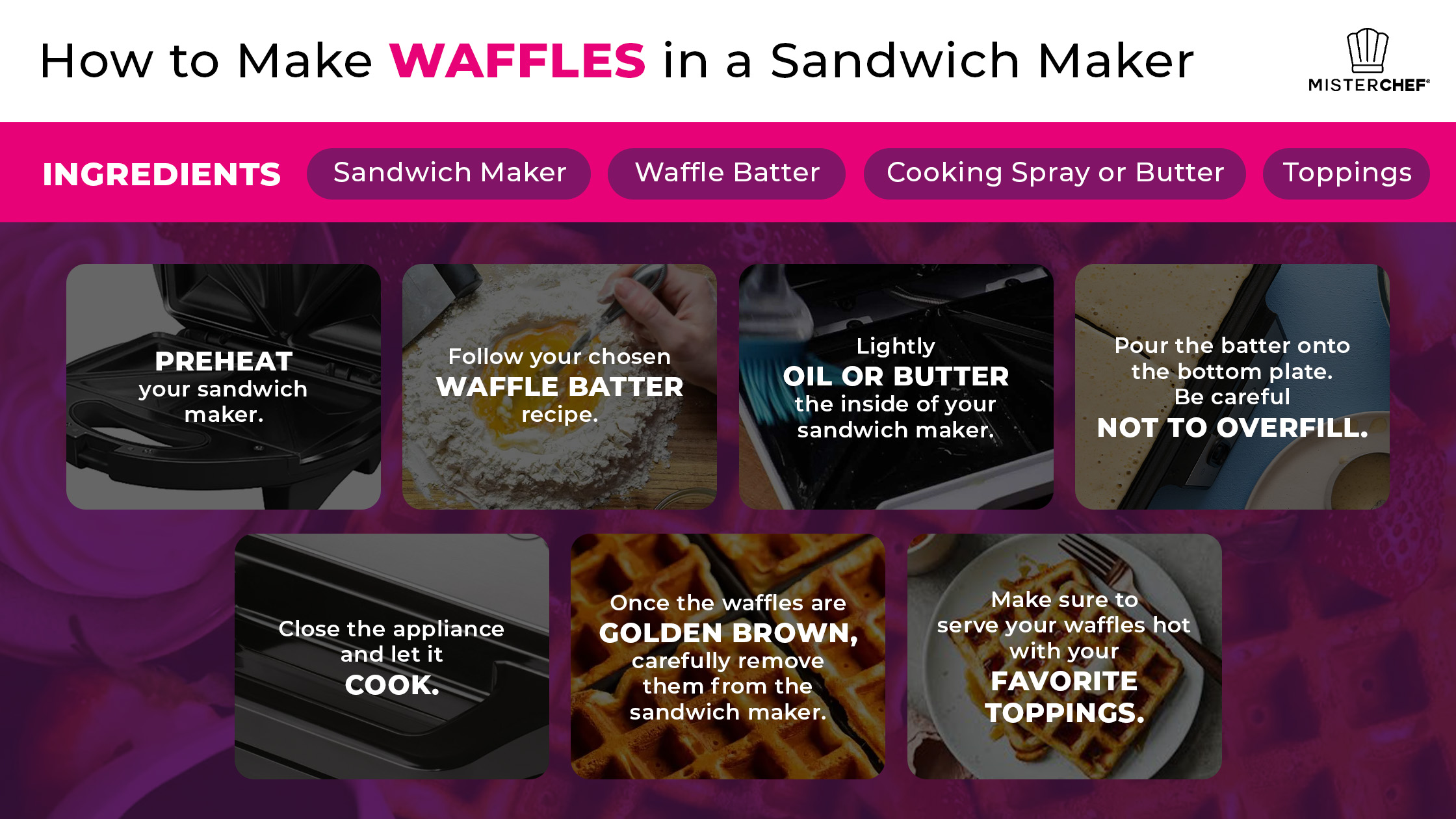 how to make waffles in a sandwich maker